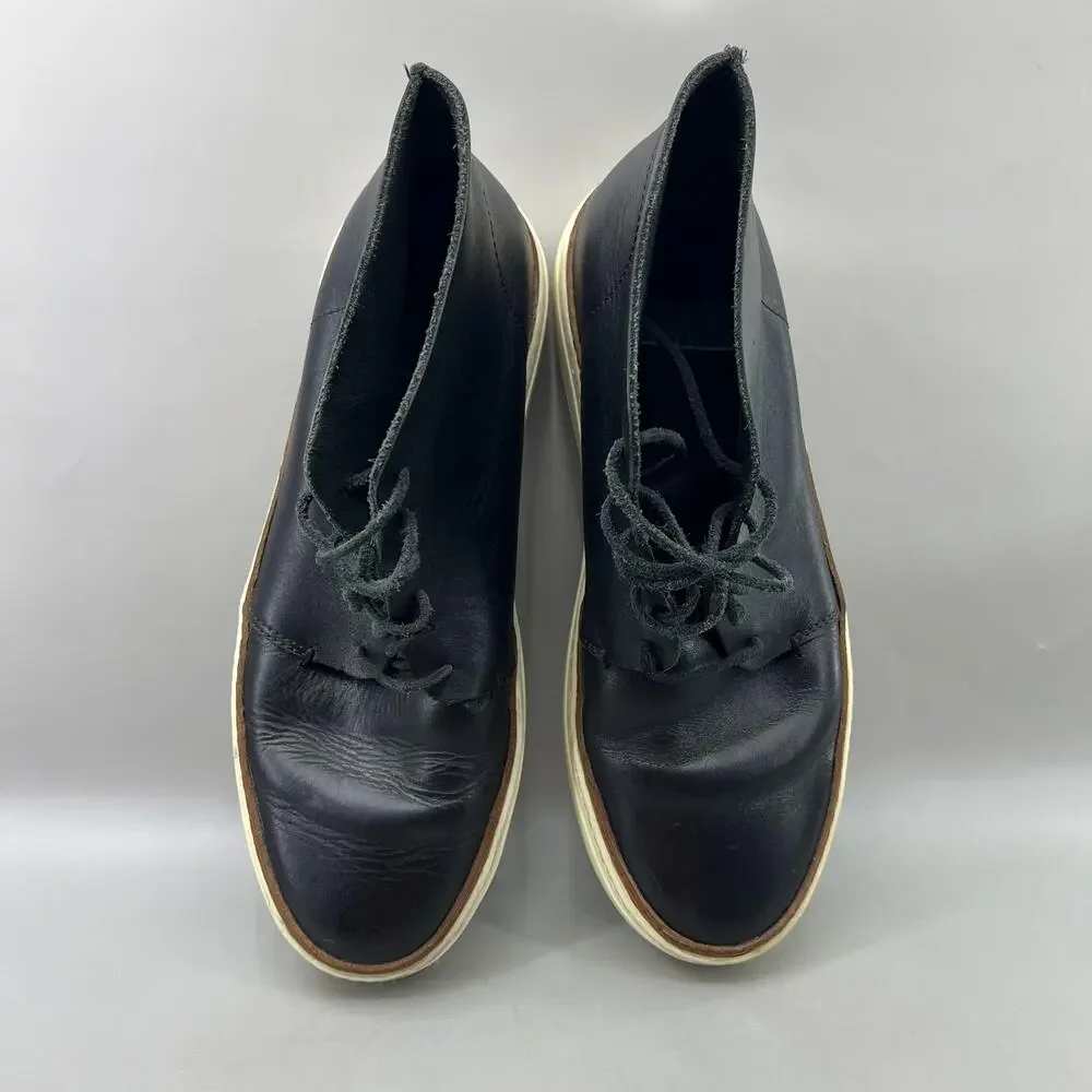 COS Chukka Boots Men Size 11.5 Black Leather Ankle Casual Comfort Lace Shoes